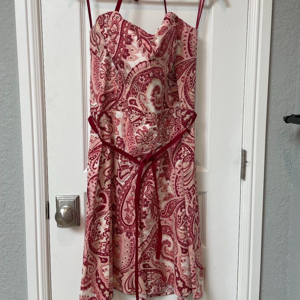Pink/Red Paisley Knee Length Dress - Old Navy Size 16
